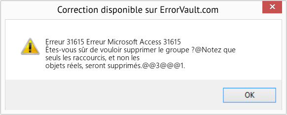 Download Error Erreur 31615 (Erreur Microsoft Access 31615) Repair Tool Fix Erreur Microsoft Access 31615 (Error Erreur 31615)