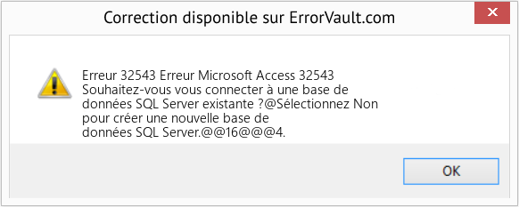 Fix Erreur Microsoft Access 32543 (Error Erreur 32543)