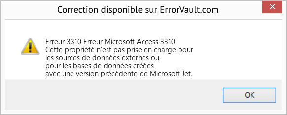 Fix Erreur Microsoft Access 3310 (Error Erreur 3310)