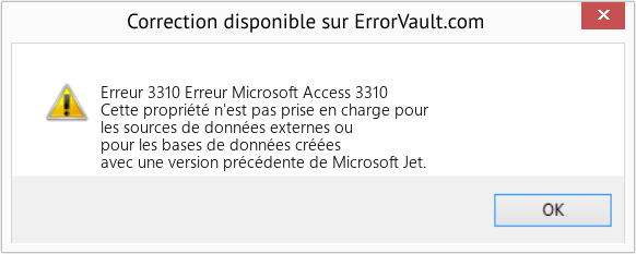 Download Error Erreur 3310 (Erreur Microsoft Access 3310) Repair Tool Fix Erreur Microsoft Access 3310 (Error Erreur 3310)