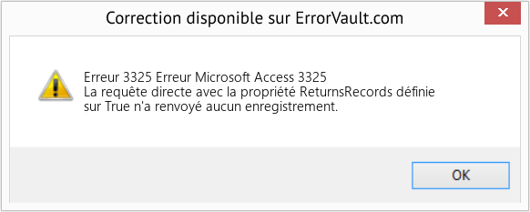 Fix Erreur Microsoft Access 3325 (Error Erreur 3325)