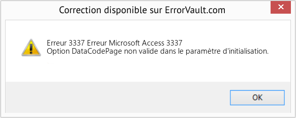 Fix Erreur Microsoft Access 3337 (Error Erreur 3337)