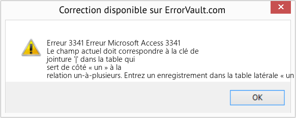 Fix Erreur Microsoft Access 3341 (Error Erreur 3341)