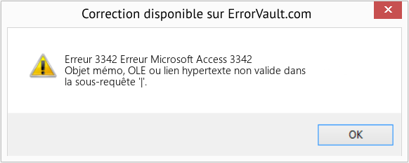 Fix Erreur Microsoft Access 3342 (Error Erreur 3342)