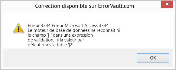 Fix Erreur Microsoft Access 3344 (Error Erreur 3344)