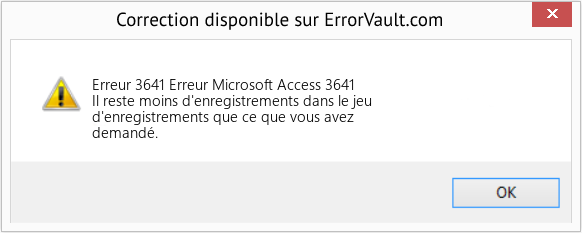 Fix Erreur Microsoft Access 3641 (Error Erreur 3641)