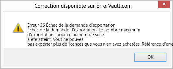 Fix Échec de la demande d'exportation (Error Erreur 36)