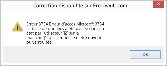 Fix Erreur d'accès Microsoft 3734 (Error Erreur 3734)