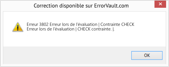 Fix Erreur lors de l'évaluation | Contrainte CHECK (Error Erreur 3802)