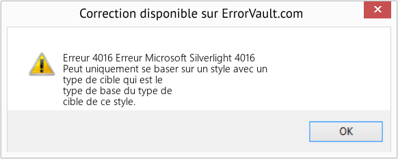 Download Error Erreur 4016 (Erreur Microsoft Silverlight 4016) Repair Tool Fix Erreur Microsoft Silverlight 4016 (Error Erreur 4016)