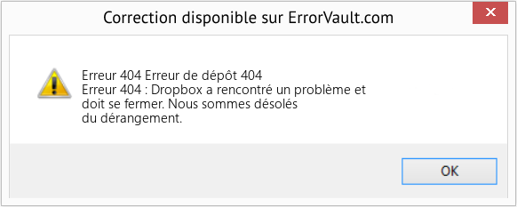 Download Error Erreur 404 (Erreur de dépôt 404) Repair Tool Fix Erreur de dépôt 404 (Error Erreur 404)