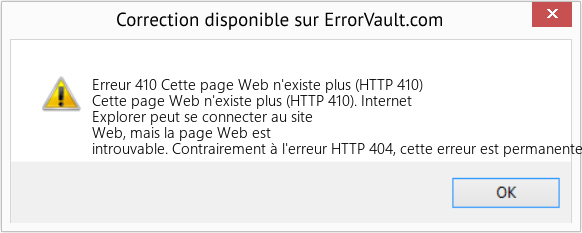 Fix Cette page Web n'existe plus (HTTP 410) (Error Erreur 410)