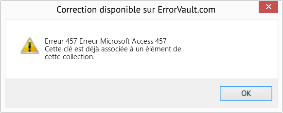 Fix Erreur Microsoft Access 457 (Error Erreur 457)