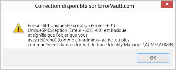 Fix UniqueSPIException (Erreur -601) (Error Erreur -601)