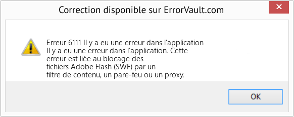Fix Il y a eu une erreur dans l'application (Error Erreur 6111)