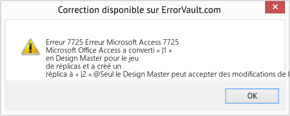 Download Error Erreur 7725 (Erreur Microsoft Access 7725) Repair Tool Fix Erreur Microsoft Access 7725 (Error Erreur 7725)