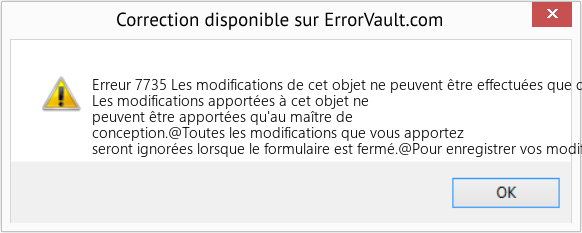 Fix Les modifications de cet objet ne peuvent être effectuées que dans le Design Master (Error Erreur 7735)