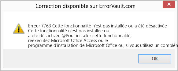 Fix Cette fonctionnalité n'est pas installée ou a été désactivée (Error Erreur 7763)