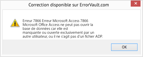 Download Error Erreur 7866 (Erreur Microsoft Access 7866) Repair Tool Fix Erreur Microsoft Access 7866 (Error Erreur 7866)