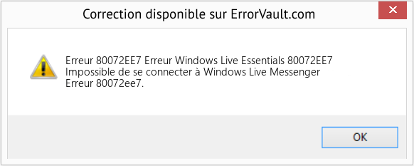 Fix Erreur Windows Live Essentials 80072EE7 (Error Erreur 80072EE7)