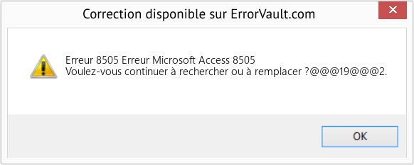 Download Error Erreur 8505 (Erreur Microsoft Access 8505) Repair Tool Fix Erreur Microsoft Access 8505 (Error Erreur 8505)