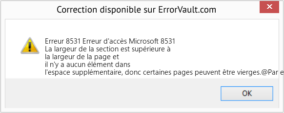 Fix Erreur d'accès Microsoft 8531 (Error Erreur 8531)