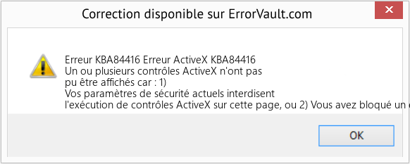 Fix Erreur ActiveX KBA84416 (Error Erreur KBA84416)