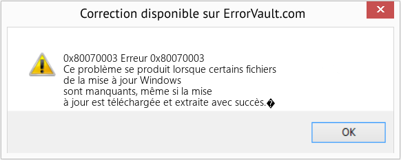 Fix Erreur 0x80070003 (Error 0x80070003)