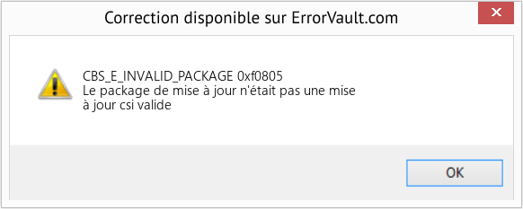 Fix 0xf0805 (Error CBS_E_INVALID_PACKAGE)