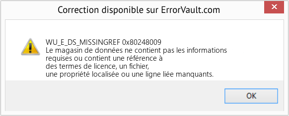 Fix 0x80248009 (Error WU_E_DS_MISSINGREF)