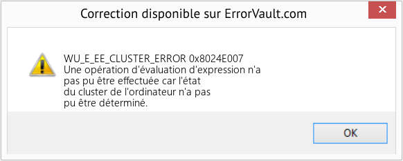 Fix 0x8024E007 (Error WU_E_EE_CLUSTER_ERROR)