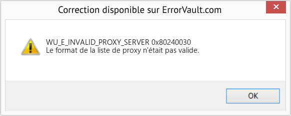 Fix 0x80240030 (Error WU_E_INVALID_PROXY_SERVER)