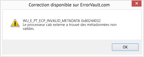 Fix 0x80244032 (Error WU_E_PT_ECP_INVALID_METADATA)