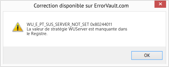 Fix 0x80244011 (Error WU_E_PT_SUS_SERVER_NOT_SET)