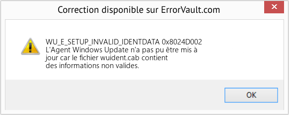 Fix 0x8024D002 (Error WU_E_SETUP_INVALID_IDENTDATA)
