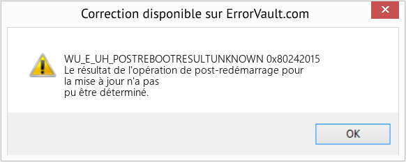 Fix 0x80242015 (Error WU_E_UH_POSTREBOOTRESULTUNKNOWN)