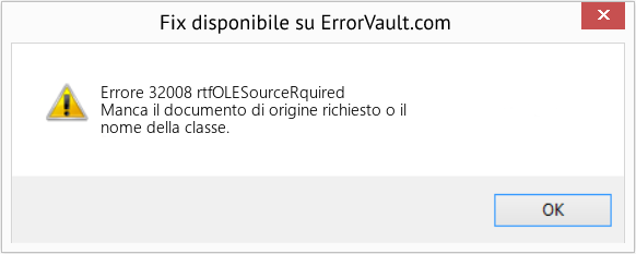 Fix rtfOLESourceRquired (Error Errore 32008)