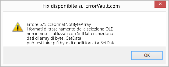 Fix ccFormatNotByteArray (Error Errore 675)