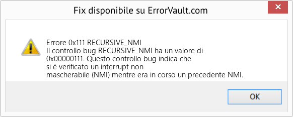 Fix RECURSIVE_NMI (Error Errore 0x111)