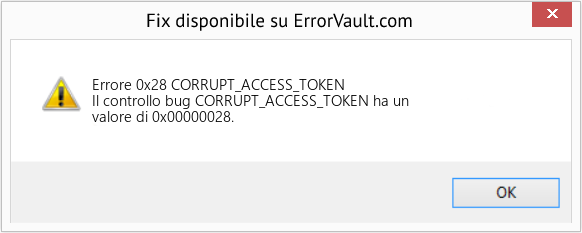 Fix CORRUPT_ACCESS_TOKEN (Error Errore 0x28)