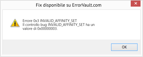 Fix INVALID_AFFINITY_SET (Error Errore 0x3)