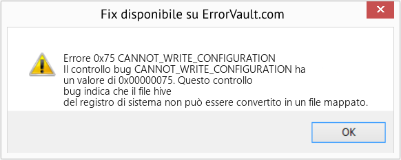 Fix CANNOT_WRITE_CONFIGURATION (Error Errore 0x75)