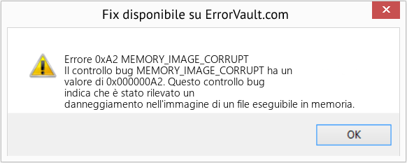 Fix MEMORY_IMAGE_CORRUPT (Error Errore 0xA2)