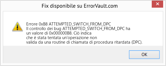Fix ATTEMPTED_SWITCH_FROM_DPC (Error Errore 0xB8)