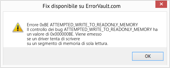 Fix ATTEMPTED_WRITE_TO_READONLY_MEMORY (Error Errore 0xBE)
