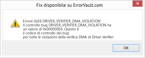 Fix DRIVER_VERIFIER_DMA_VIOLATION (Error Errore 0xE6)