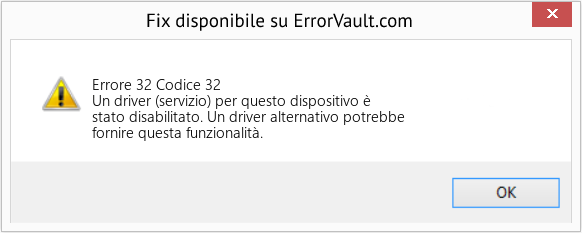 Download Error Codee 32 (Codice 32) Repair Tool Fix Codice 32 (Error Errore 32)