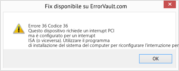 Download Error Codee 36 (Codice 36) Repair Tool Fix Codice 36 (Error Errore 36)