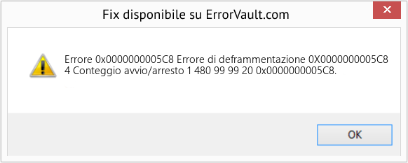 Fix Errore di deframmentazione 0X0000000005C8 (Error Codee 0x0000000005C8)