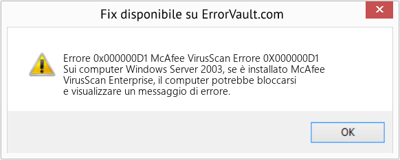 Fix McAfee VirusScan Errore 0X000000D1 (Error Codee 0x000000D1)